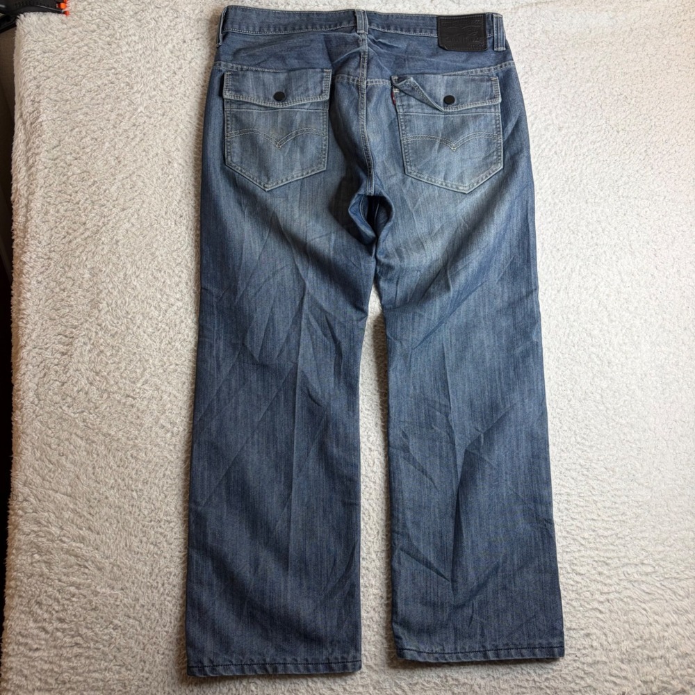Levis 569 Y2K Loose Straight Jeans Mens 33x30 (34x29) Blue Flap Faded Baggy